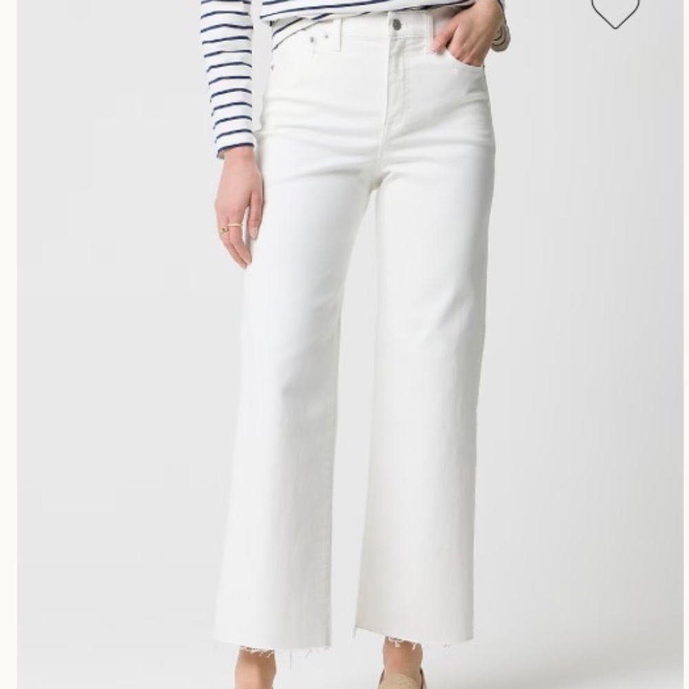 J.Crew Tall Wide Leg Jean Antique White Size 35/20 NWT